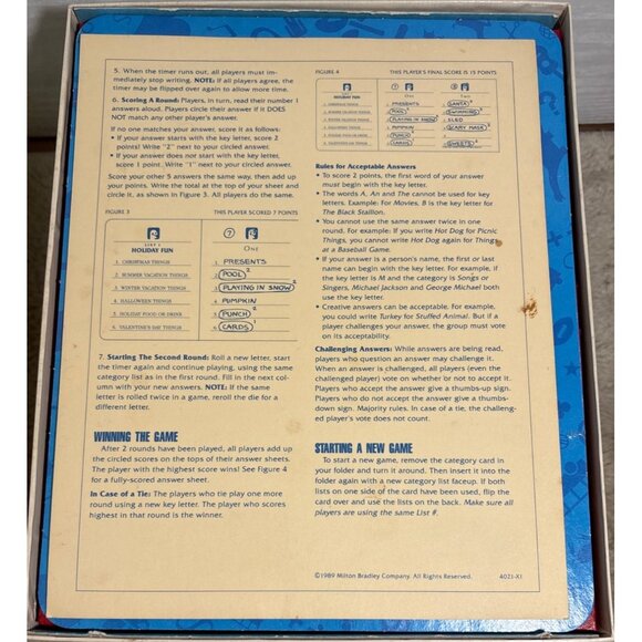 Scattergories Junior Board Game Ages 8-11 Complete Set By Milton Bradley 1990 - Picture 5 of 12